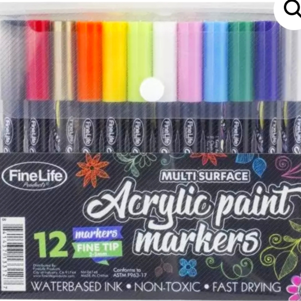 FINELIFE Acrylic Paint Markers 12 Colors